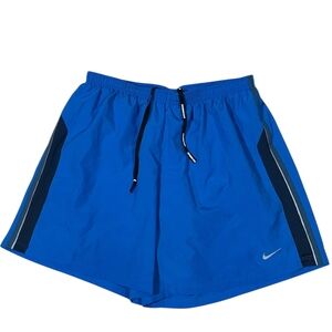Nike Men’s Running Shorts Blue Logo Drawstring Dri-Fit L